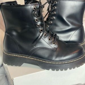 Black combat style boots